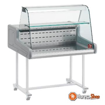 Refrigerated display counter - curved front glass