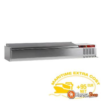 Refrigerated display case 7x gn 1 4 - 150 mm, with stainless steel lid
