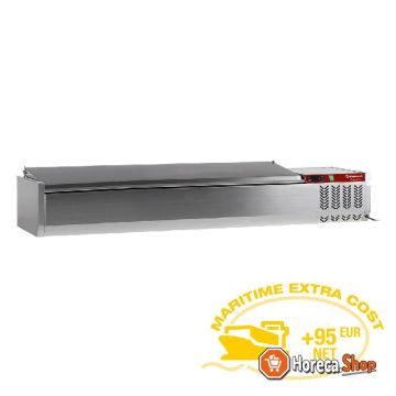 Refrigerated display case 7 x gn1   3-150 mm, with stainless steel lid
