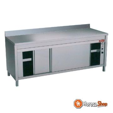 Heated work table cabinets