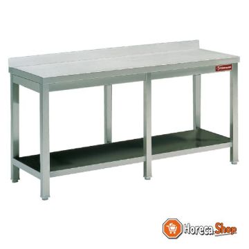 Table de travail en acier inoxydable avec sous table. planche huit