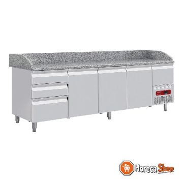 Table de refroidissement 3 portes 600x400, 3 tiroirs neutres (8x bacs 600x400) tiroir à outils