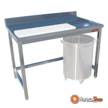 Meat   fish preparation table, wall