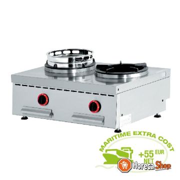 Modèle de table à gaz wok, 2 feux (2x 15 kw)