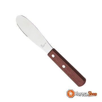 Butter knife with wooden handle