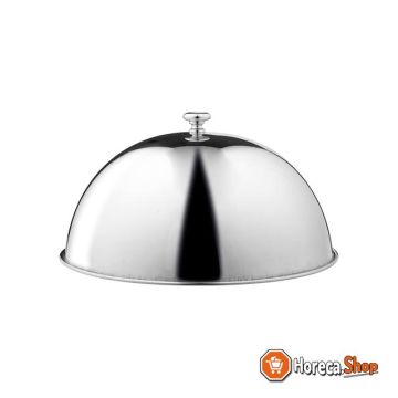 Cloche stainless steel w   stainless steel decorative knob 24cm