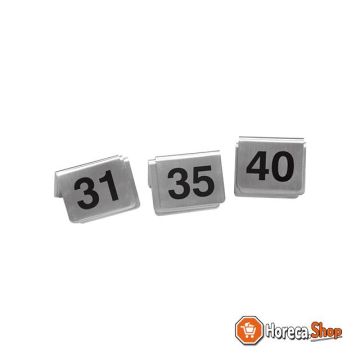 Table number set 31-40 stainless steel
