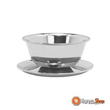 Soup bowl with fixed stainless steel dish