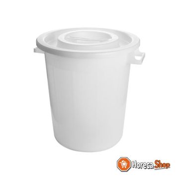 Waste barrel w   lid white 50 lit