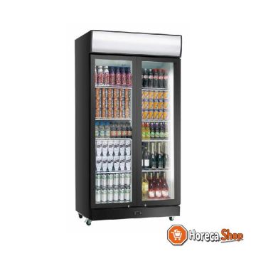 Display koelkast zwart pvc | klapdeuren | 1000 liter | 1200x690x2000(h)mm