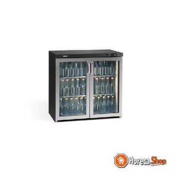 Flessenkoeling 2-deurs | chroom |  lg3/250gcs maxiglass | 250l | klapdeuren | 900x576x850mm