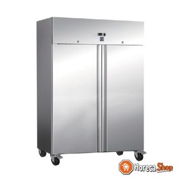 Rvs 1200 liter koelkast, statisch gekoeld met ventilator