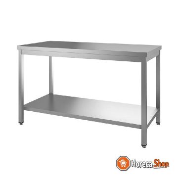Gi stainless steel work table with bottom shelf, 700 (l) x700 (d) x850 (h) mm.