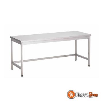 Gi stainless steel work table without bottom shelf, 700 (l) x700 (d) x850 (h) mm.