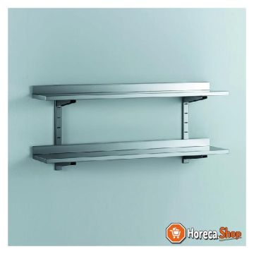 Gi stainless steel double wall shelf 700 (l) x400 (d) mm.