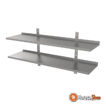 Gi stainless steel double wall shelf 1400 (l) x400 (d) mm.