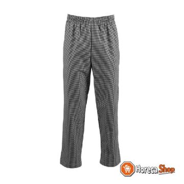White s easyfit teflon chef s trousers with small checkered black and white xs