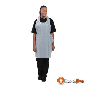 Disposable polyethylene weight aprons white