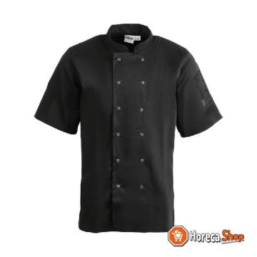 Whites vegas unisex chef s jacket short sleeve black l