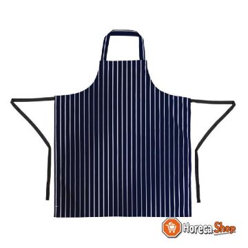 Whites bib apron blue-white striped extra long