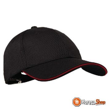 Cool vent baseball cap zwart en rood