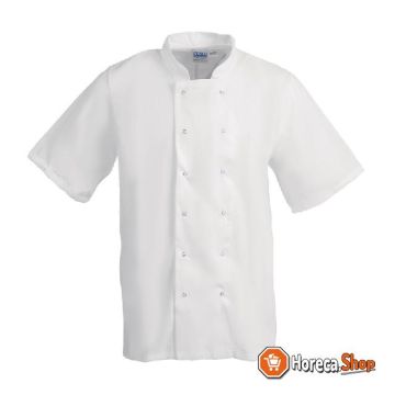 Whites boston veste de chef unisexe manches courtes blanc m