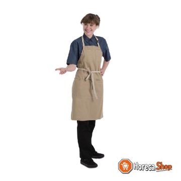 Chef works austin denim short apron natural