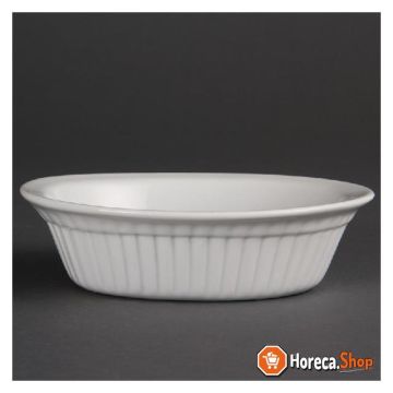 Whiteware oval cake dish 17cm