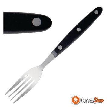 Steak fork black handles per 12 pieces