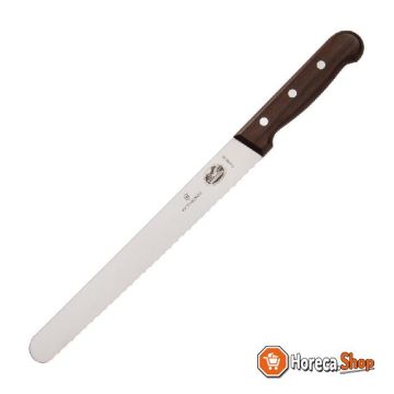 Serrated ham knife with wooden handle 25.5 cm