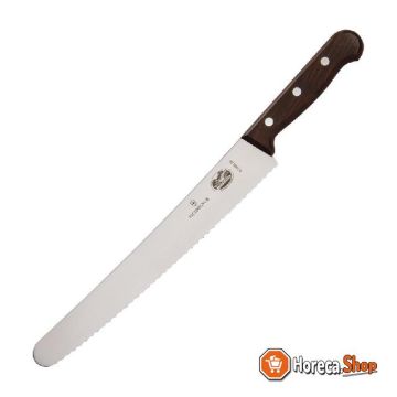 Serrated baker s knife with wooden handle 25.5 cm