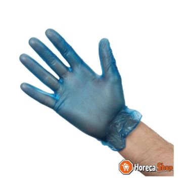 Hygiplas vinyl handschoenen blauw gepoederd xl