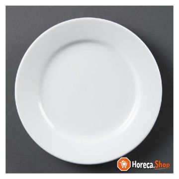 Whiteware plates with wide rim 16.5 cm