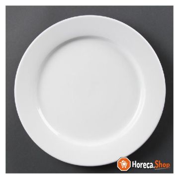 Whiteware plates with wide rim 28 cm