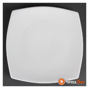 Whiteware square plates with rounded corners 27cm