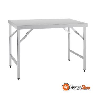 Foldable stainless steel work table 120cm