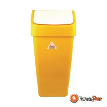 Syr waste bin with swing lid yellow
