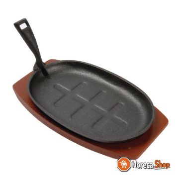 Cast iron dish with coaster 28x19cm
