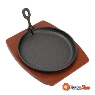 Round cast iron dish with coaster 22 cm