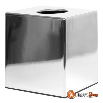 Square tissue box made of chrome