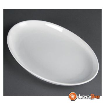 Whiteware deep oval dish 36.5 x 23.5 cm