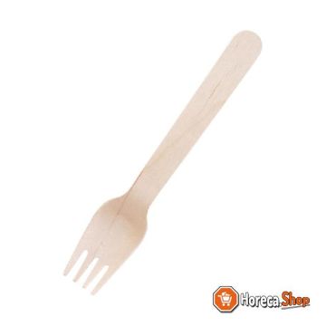 Plastico houten bestek vork 15,5cm