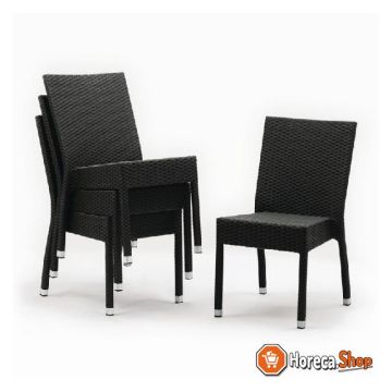 Polyrotan stoelen antraciet (4 stuks)