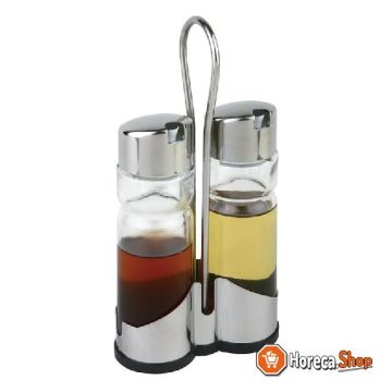 Table set oil and vinegar set with holder