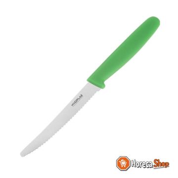 Serrated tomato knife 10cm green