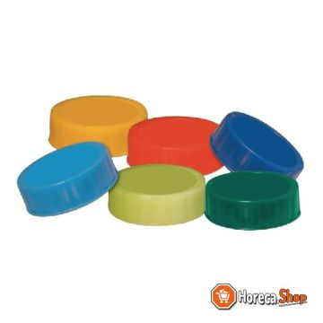 Colored caps for  sauce dispensers