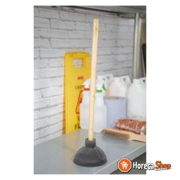 Drain cleaner with wooden handle