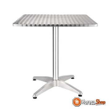 Square stainless steel bistro table 70cm