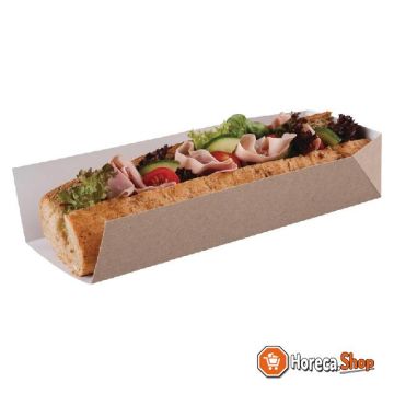 Compostable baguette boxes with open side 25cm