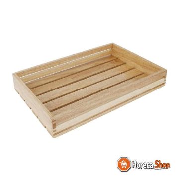 Lage houten serveerkrat